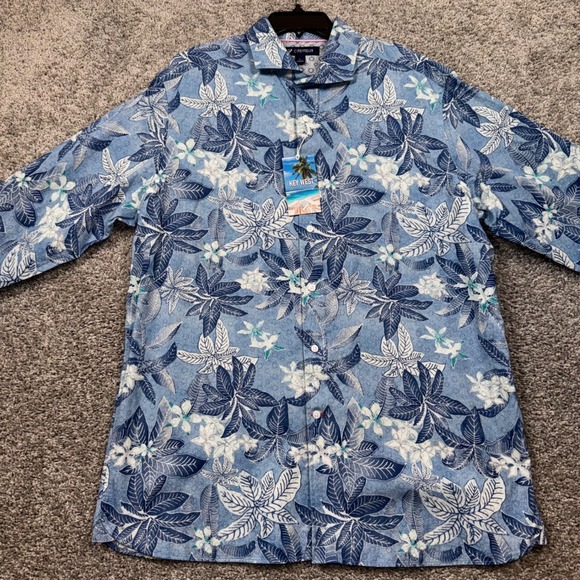 Cremieux Key West Button Down Shirt Mens XXL Tropical Floral Blue White NEW - Picture 7 of 7